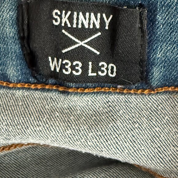 Ring of Fire Men's 32x30 Skinny Medium Wash Blue Jeans - Picture 3 of 6